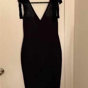 Zara Dress with Bows and Shimmer Detail in Black size M